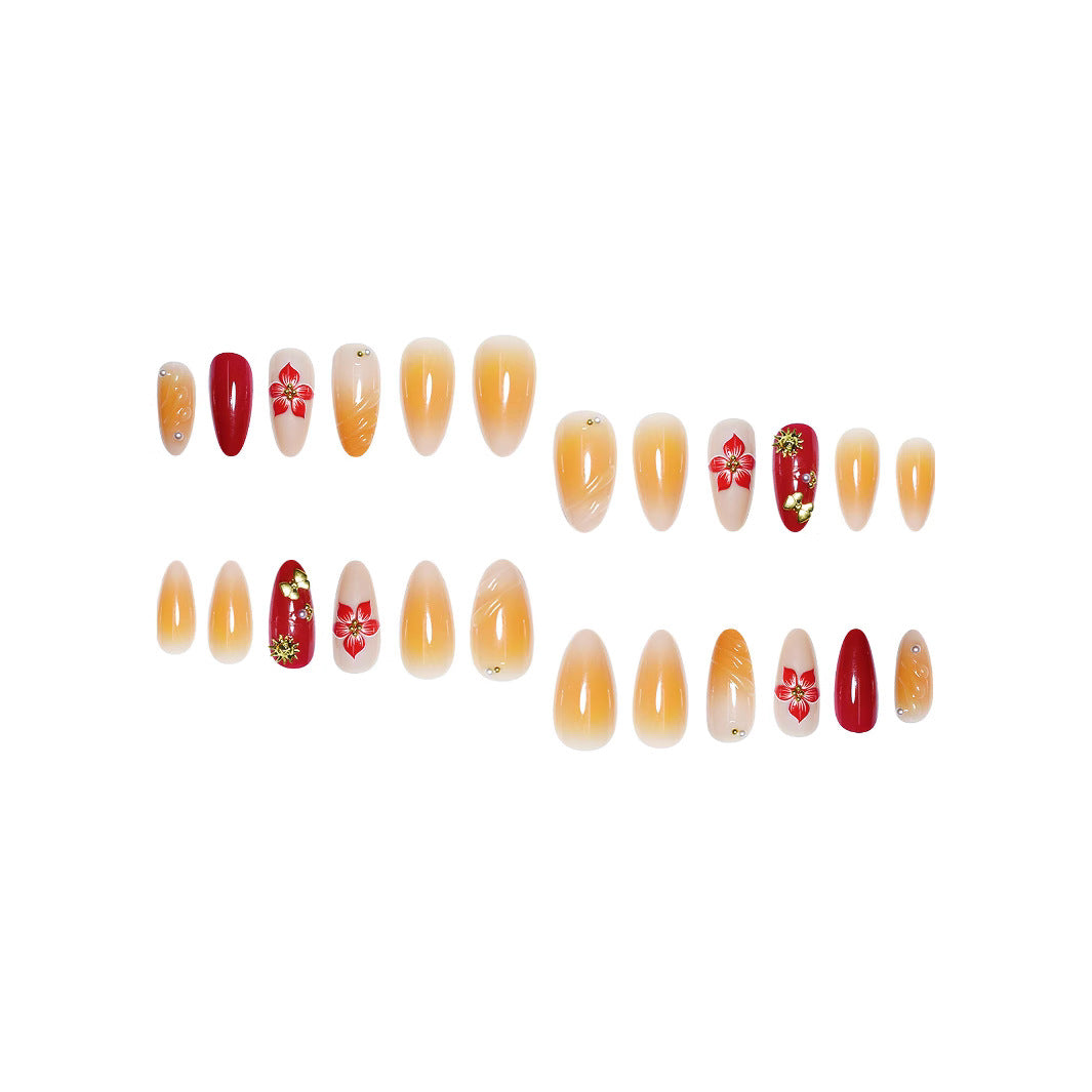 Dekoratives Floral Press-On Nagelkunst Set Brehn