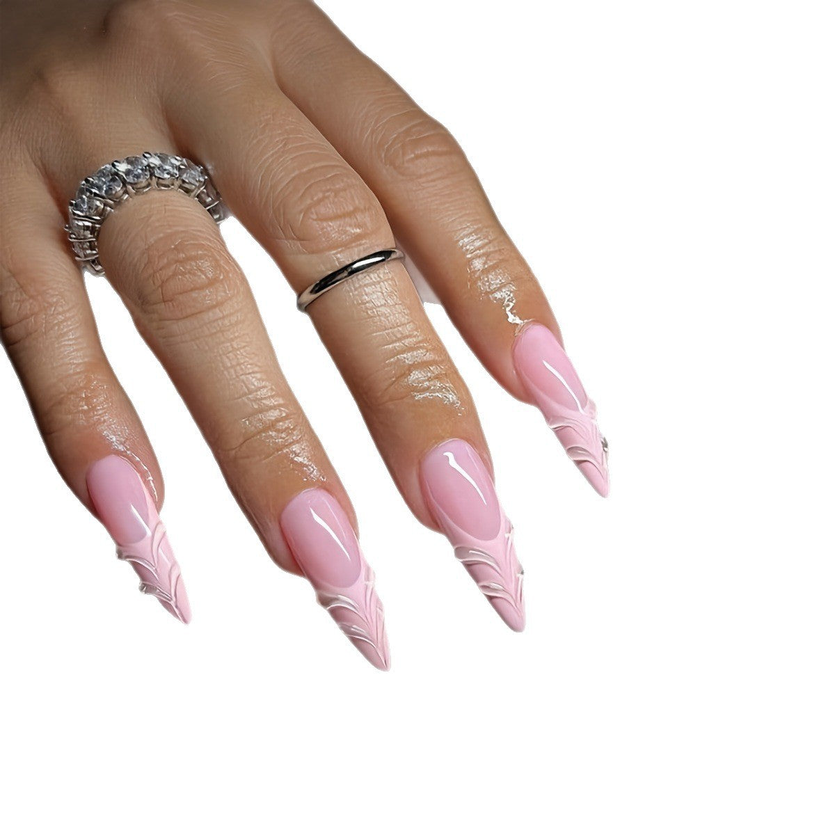 Kunstnagelset mit eleganten Spitzen und filigranem Design Brehn