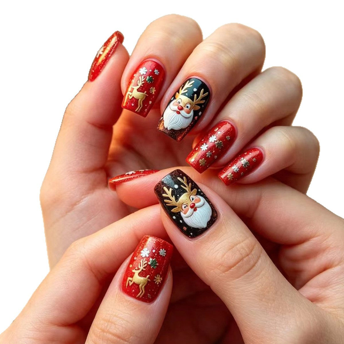 Kreative Kunstnägel mit Festlichem Weihnachtsmotiv Brehn