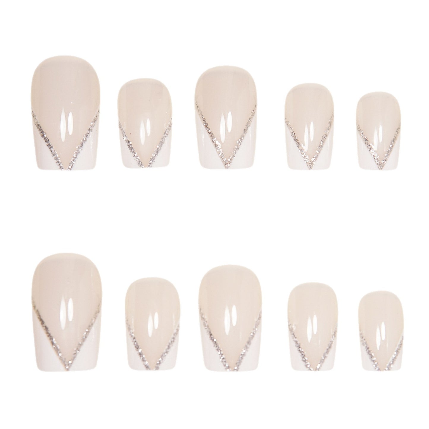 Elegante Press-On Nagelkunst Tipps mit Strass-Akzenten Brehn