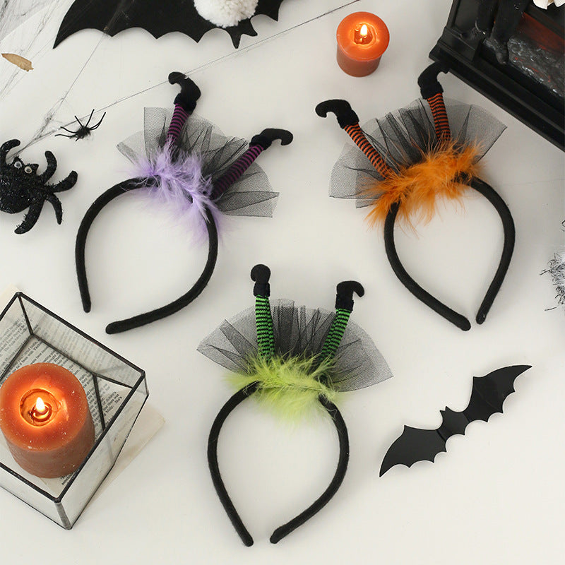 Haarreif mit grünem Halloween-Motiv