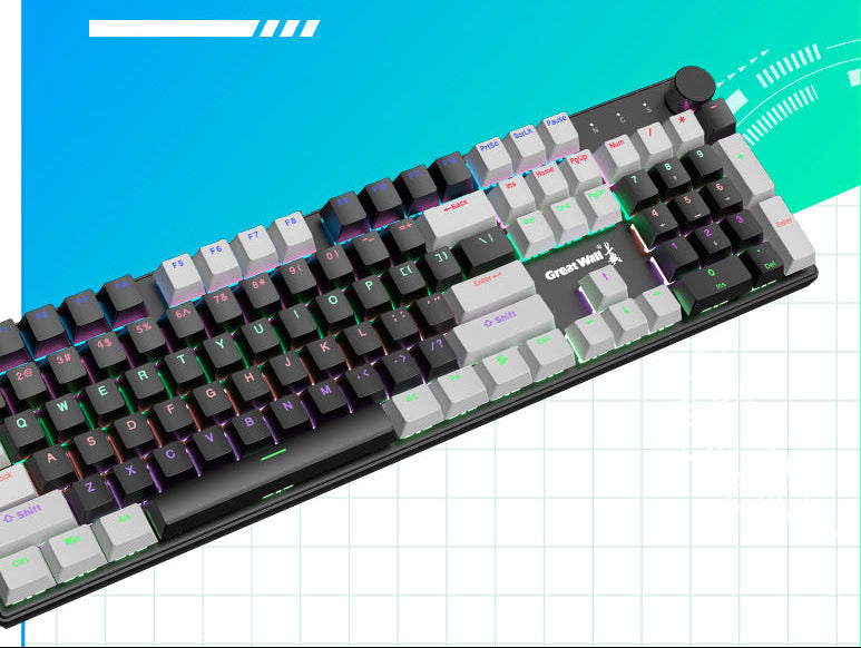 Zweifarbige RGB Mechanische Gaming-Tastatur Brehn
