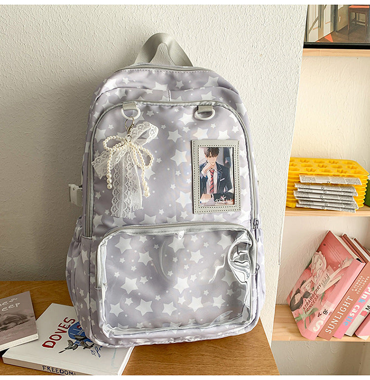 Rucksack mit Verspieltem Sternenmotiv und Sichtfenster Brehn