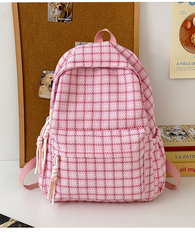 Stylische kariert gemusterte Rucksack