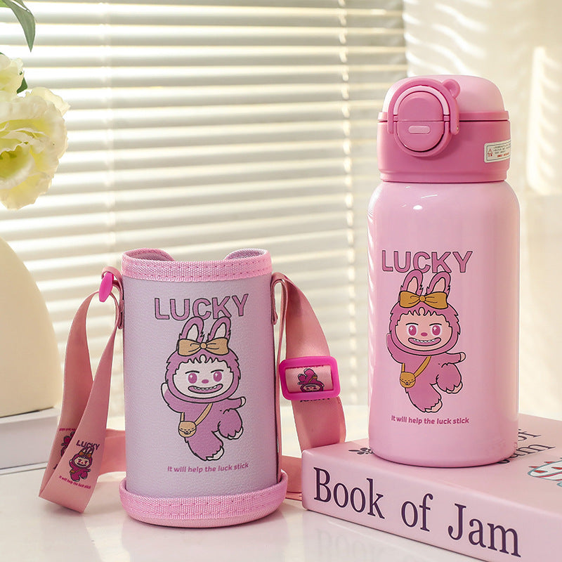 Damen Isolierte Trinkflasche mit praktischem Tragegurt und verspieltem Design Brehn