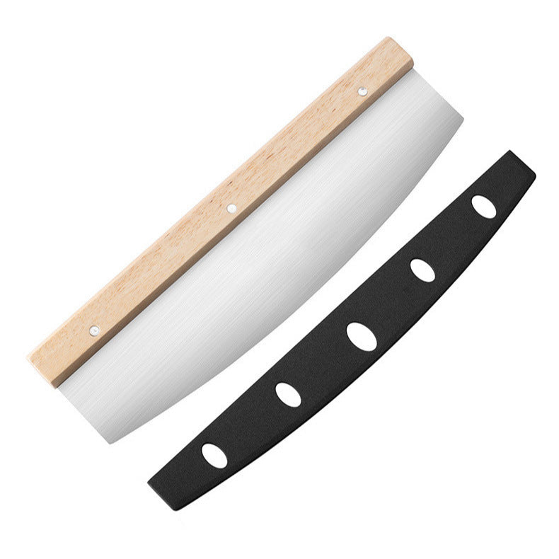 faltender Holzgriff Aluminium Pizzaschaufel mit abnehmbarer Teigschneider- und Bankmesser-Set Brehn