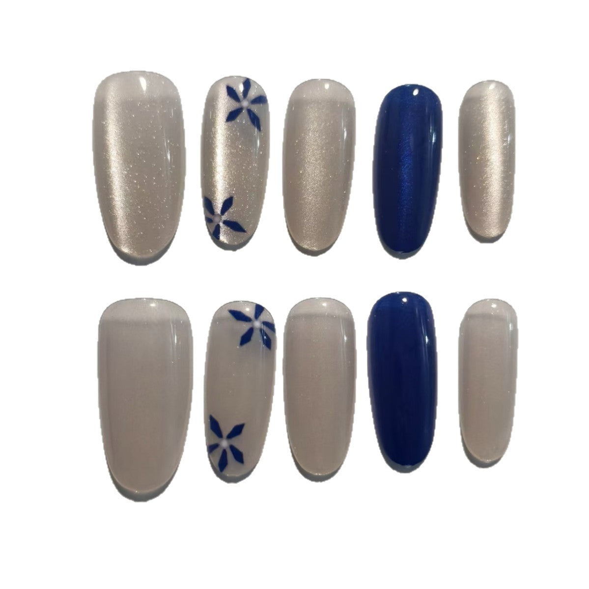 Künstlerisch floral inspiriertes Press-On Nagelset Brehn