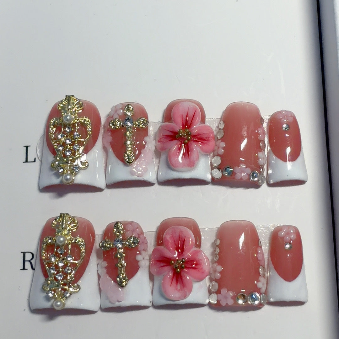 Dekorative Florale Press-On Nagel Set 1790731542
