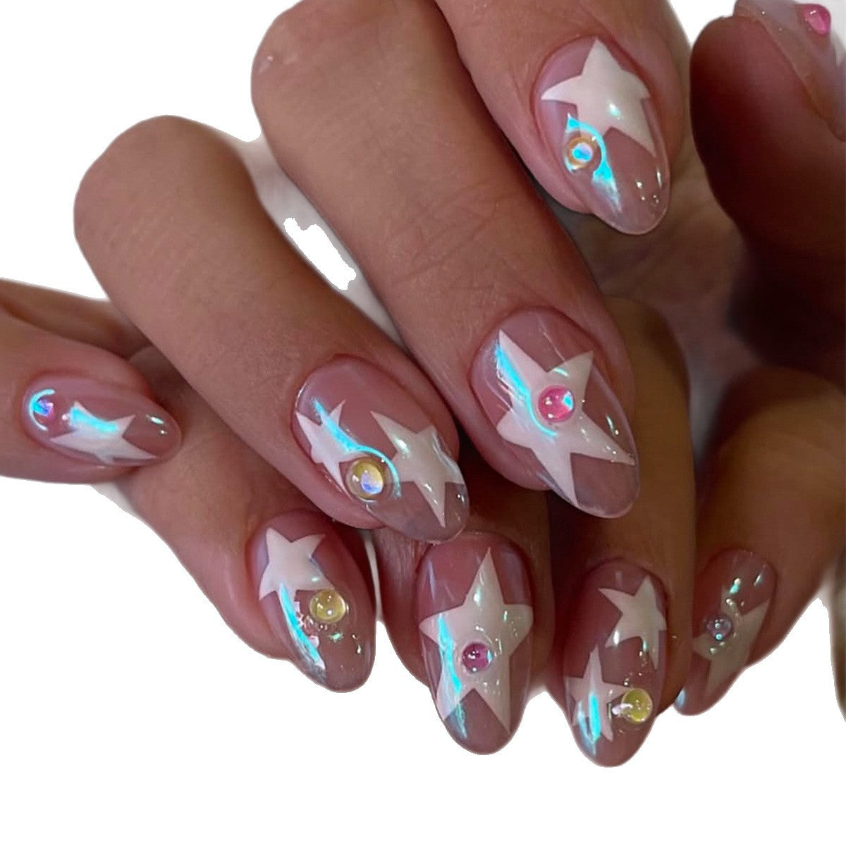 Kunstfingernägel mit Funkelndem Sternendesign Brehn