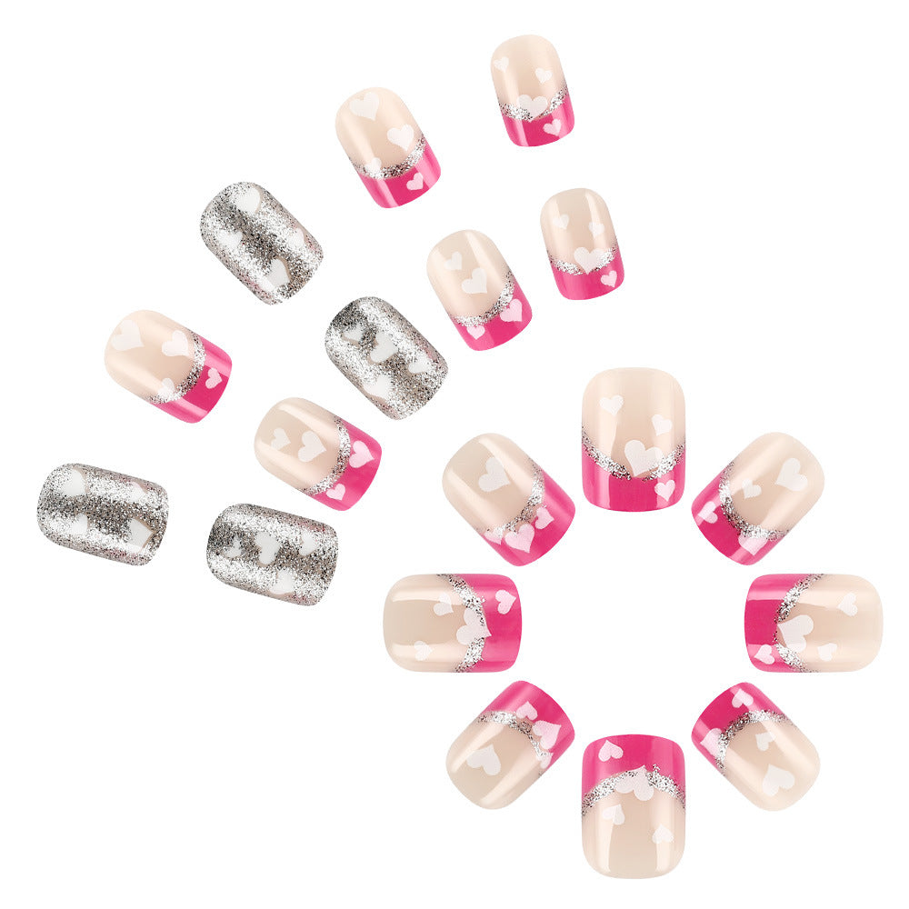 Herz-verzierte Gel-Nagel-Set Brehn