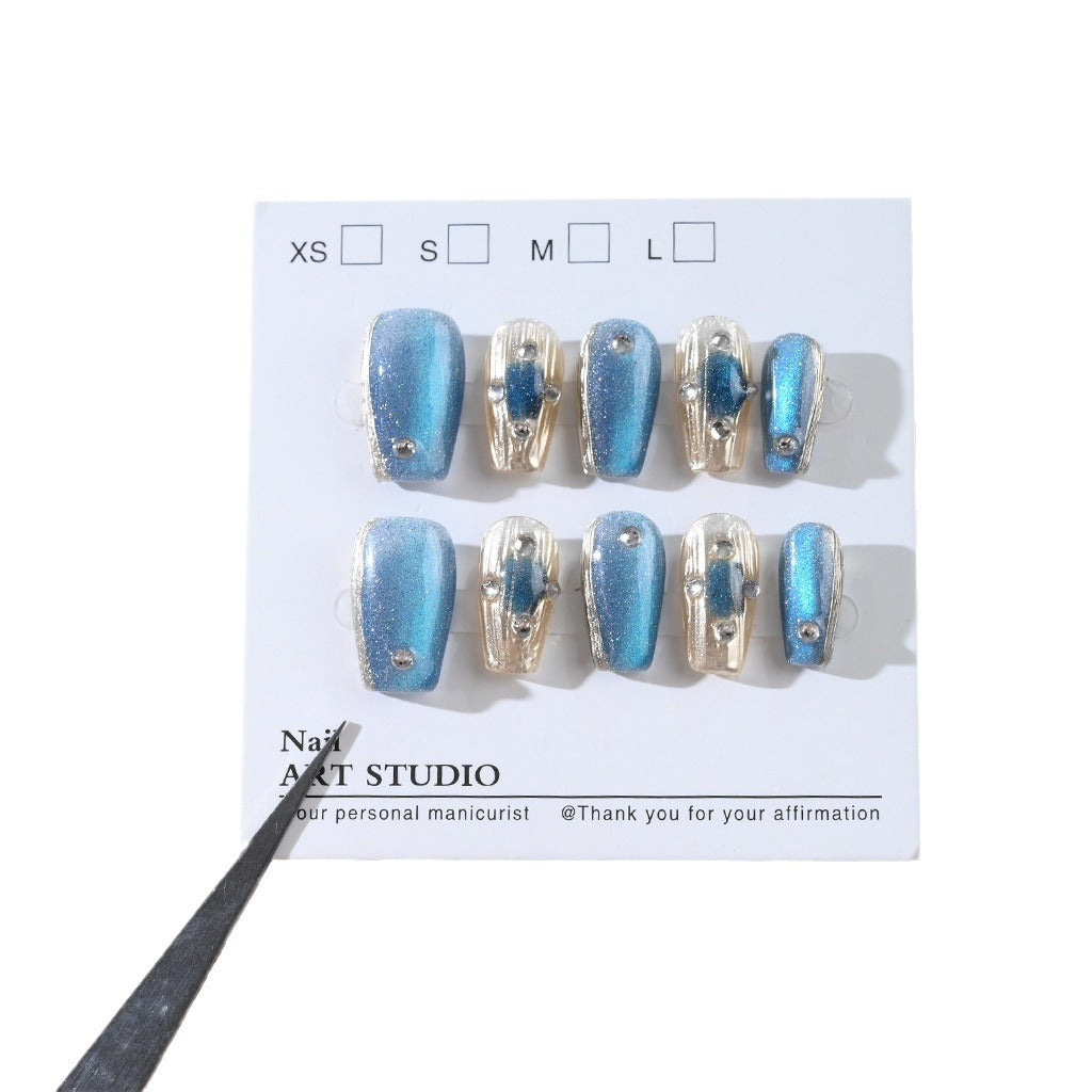 Glitzernde Press-On Nagelkunst Brehn
