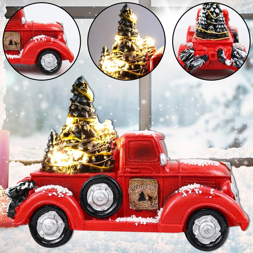 Brehn | Rote Bauerntrucks Weihnachtsdekorationen