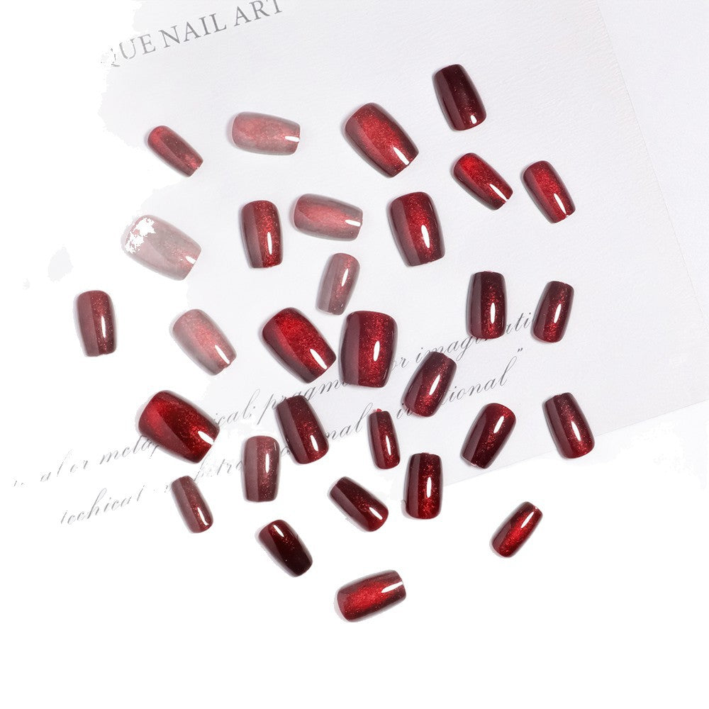 Glitzernder kurzer quadratischer Press-On-Nagelset Brehn