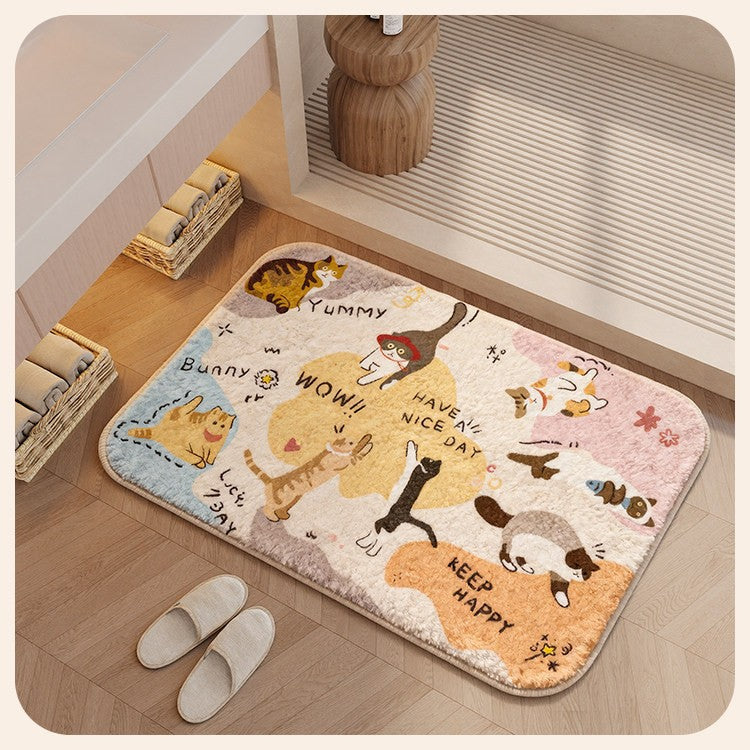 Katzen-Themen Plüsch Badezimmermatte
