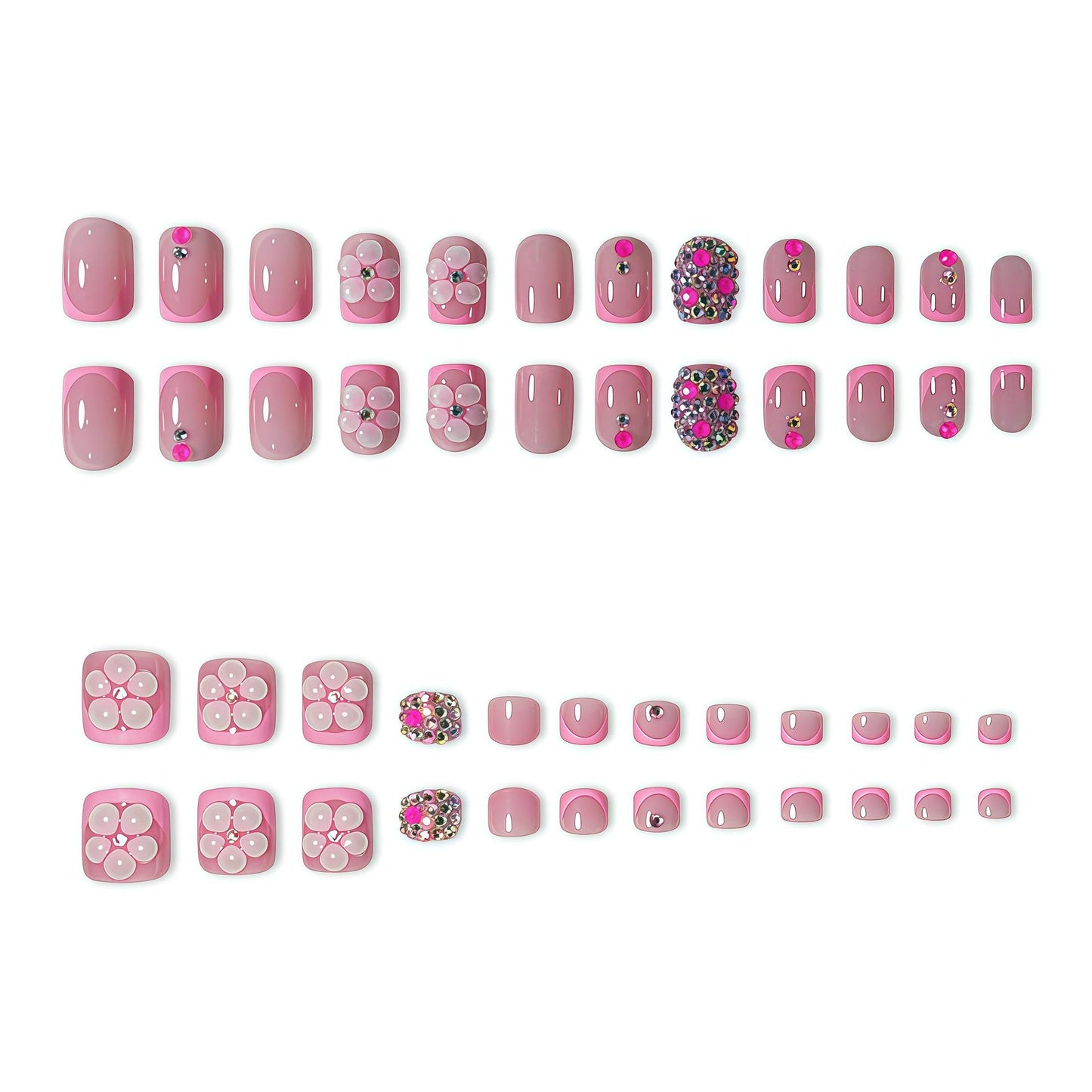 Künstlerisches Floral Press-On Nagelset Brehn 1787913642