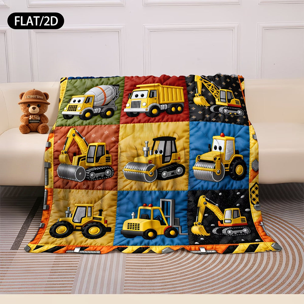 Baustellen-Themen Fleece-Wurfdecke
