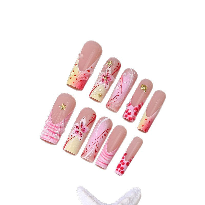 Künstlerisches Floral Design Press-On Nagelspitzen Brehn