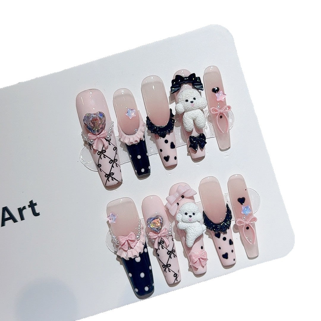 Verspieltes 3D-Charakter-inspiriertes Press-On-Nagelkunst-Set
