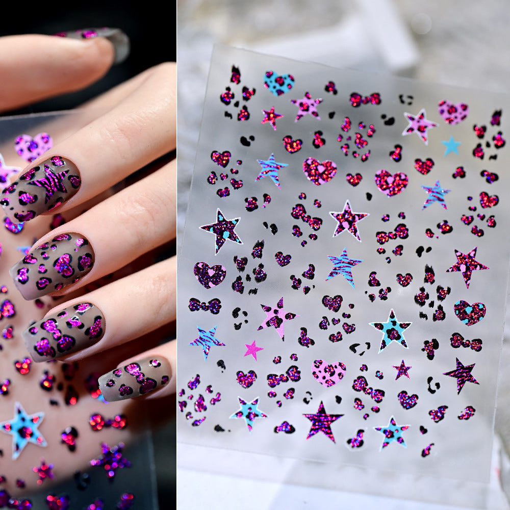 Glänzende Nagelkunst Aufkleber Set