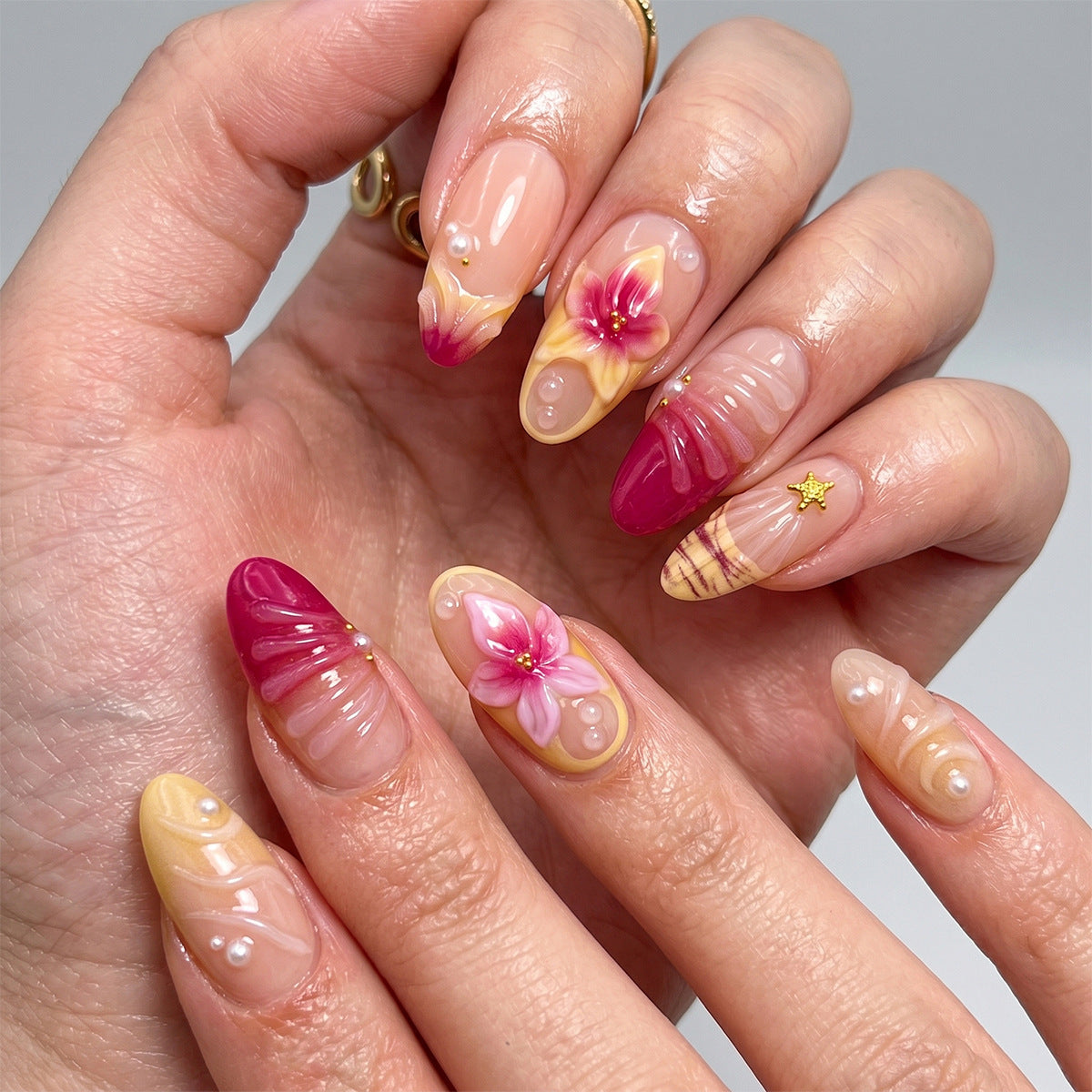 Künstlerisches Press-On Nagelset