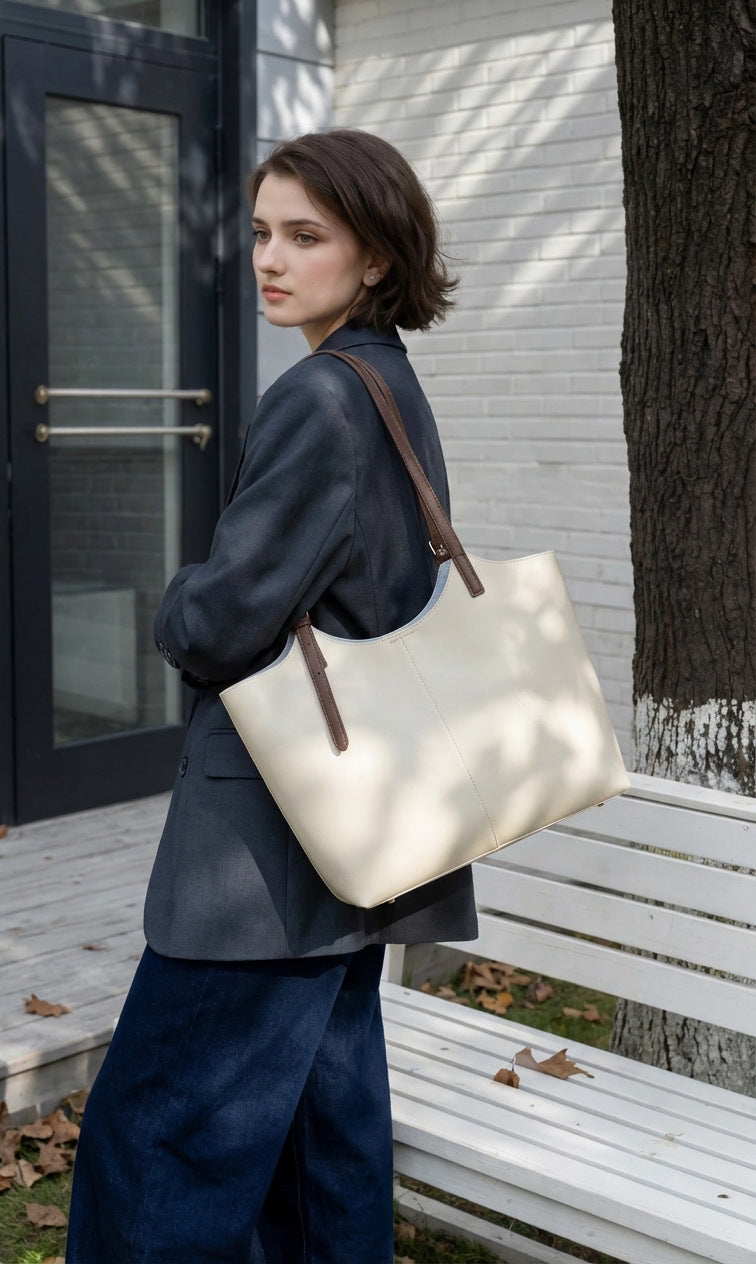 Strukturierte genarbte Leder Schultertasche