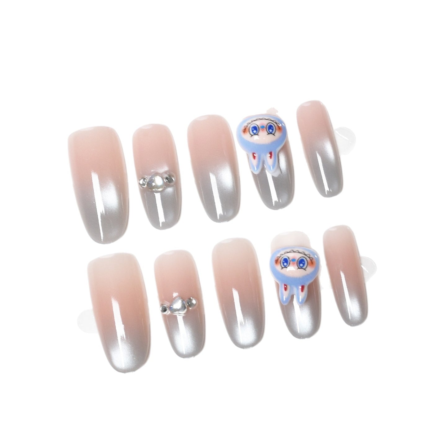 Premium Qualle-Themen Press-On Nail Set Brehn