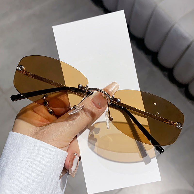 Damen modische Sonnenbrille mit elegantem, schmalem Rahmen Brehn