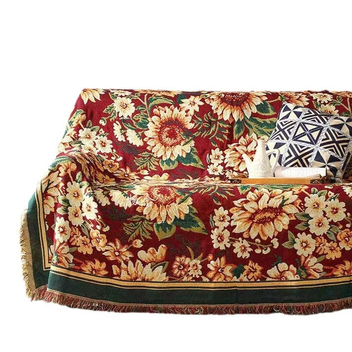 Blumenmuster Woven Throw Blanket