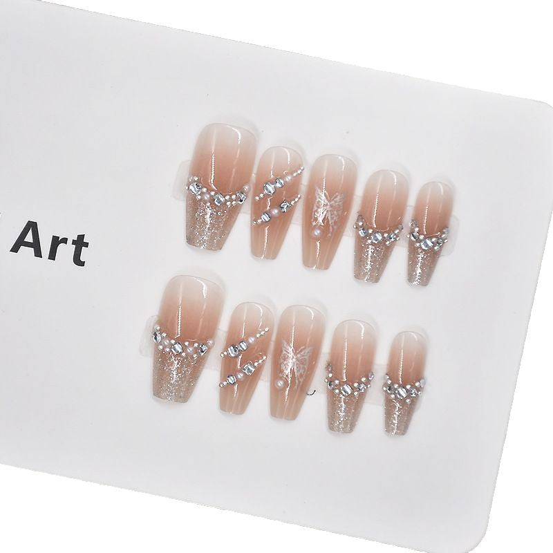 Elegante Kristall-verzierte Druck-Nagelkunst Brehn