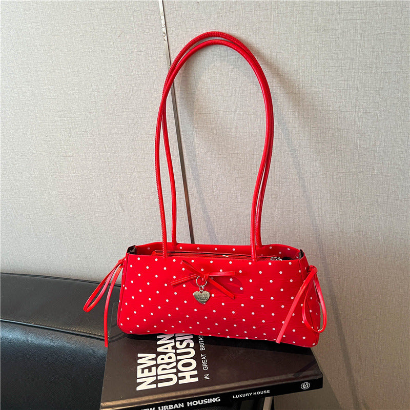 Pünktchenmuster Schultertasche