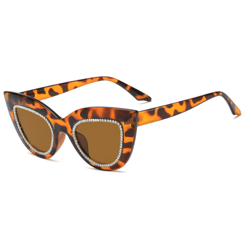 Damen Cat-Eye Sonnenbrille mit funkelnden Akzenten Brehn