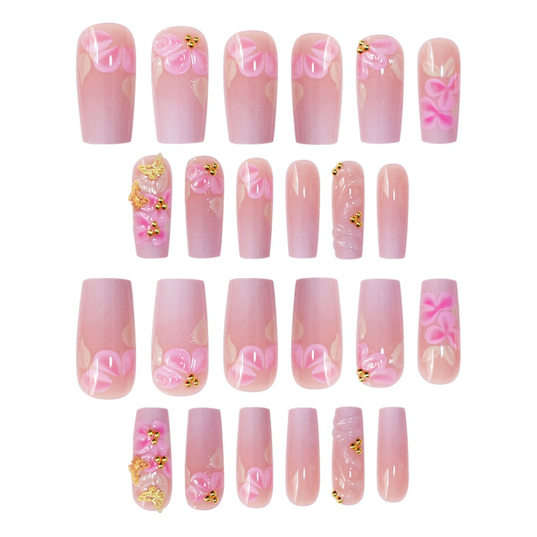 3D Florales Design Press-On Nagelset Brehn