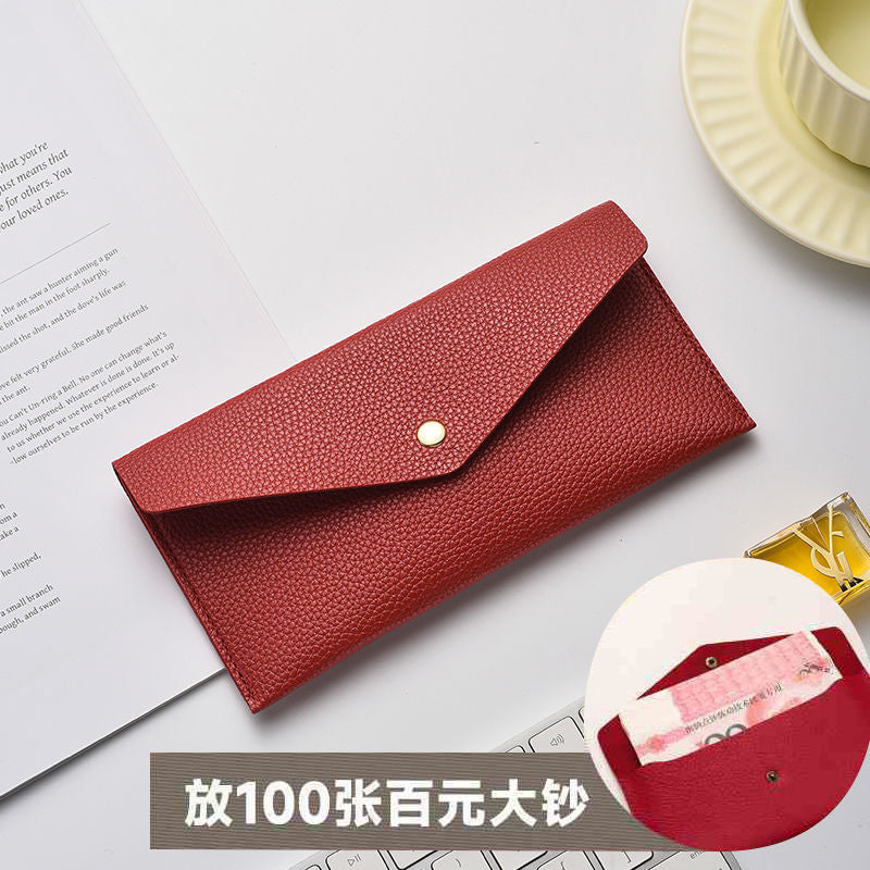 Elegante Texturierte Leder Clutch Wallet Brehn