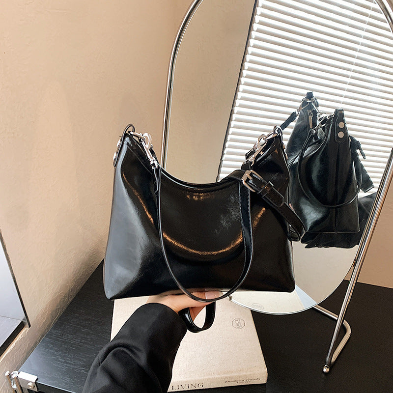 Premium-Leder-Slouch-Umhängetasche