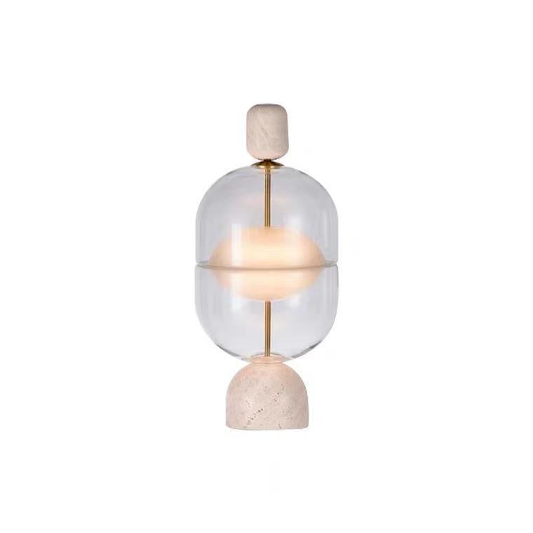 Minimalistische Glas- und Metall-Stehlampe