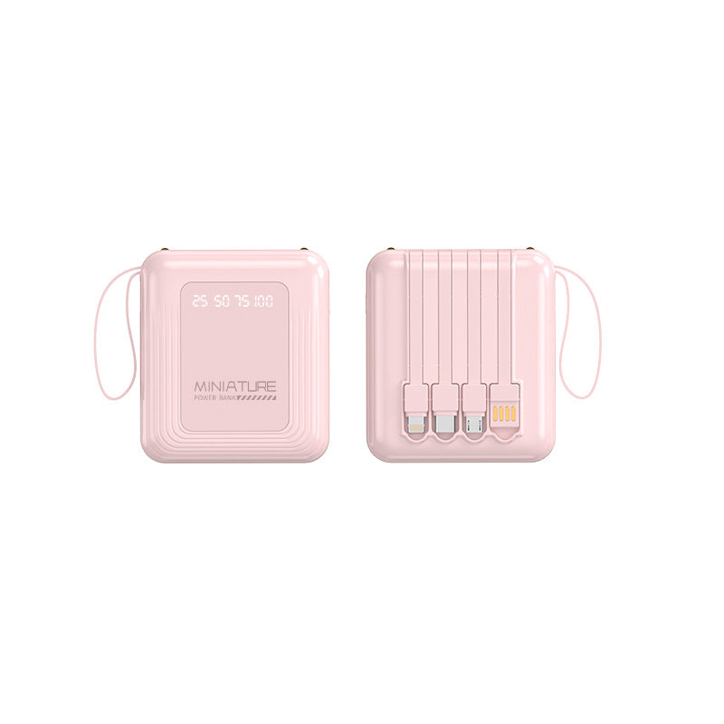 Kompakte Multi-Port tragbare Powerbank mit integrierten Kabeln Brehn