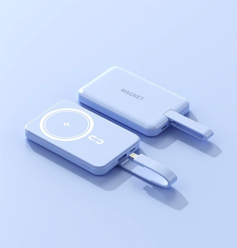 Magnetische Powerbank mit kabelloser Ladefunktion und integrierter Schnellladung Brehn