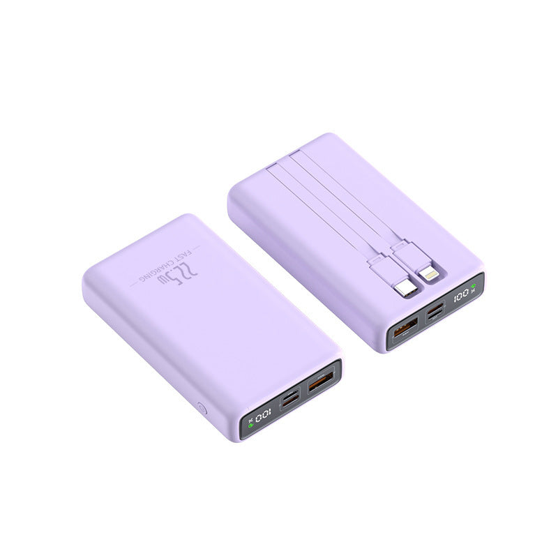 Tragbare Powerbank mit integriertem Ladekabel und digitaler Ladestandanzeige Brehn