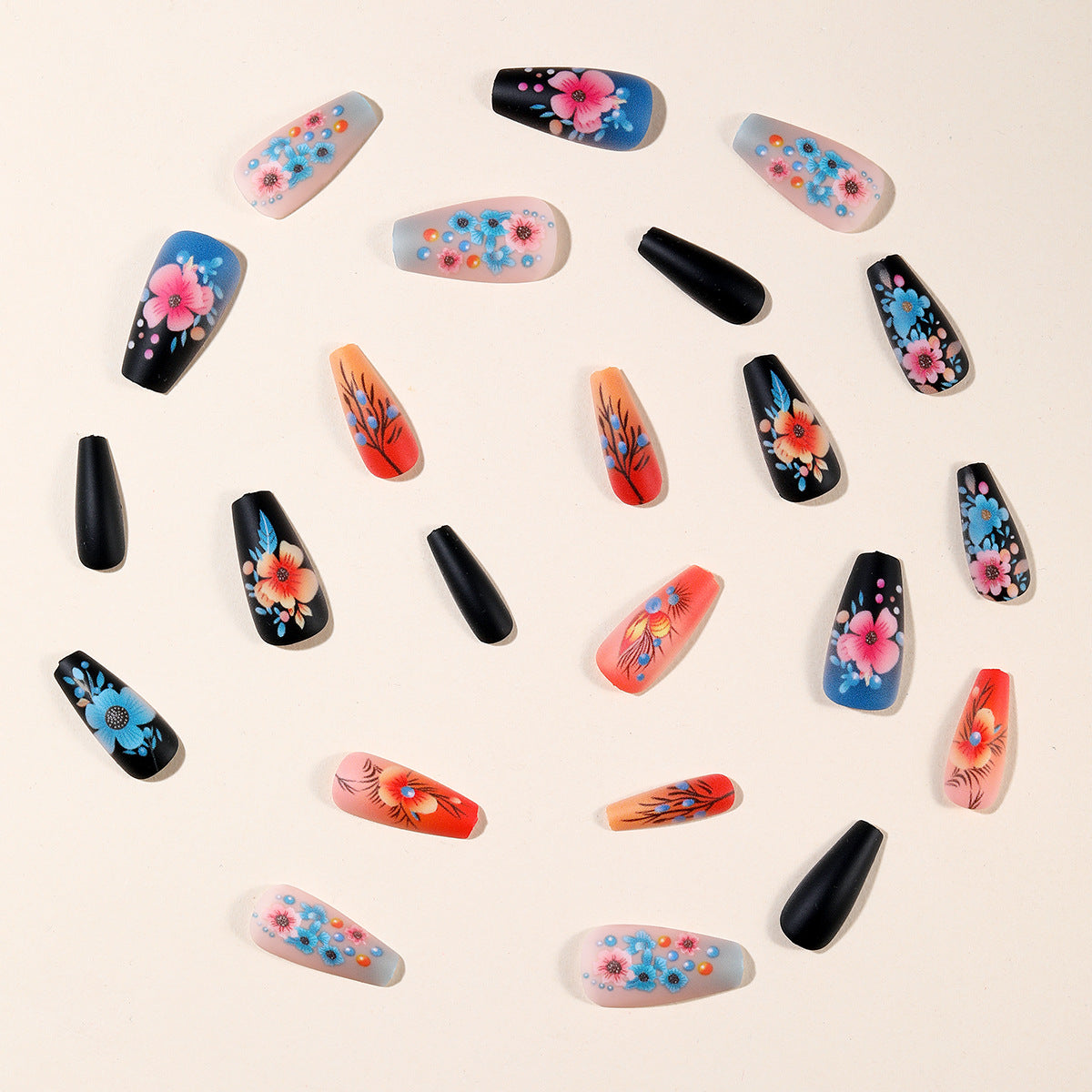 Floral Art Acryl Nagelset Brehn