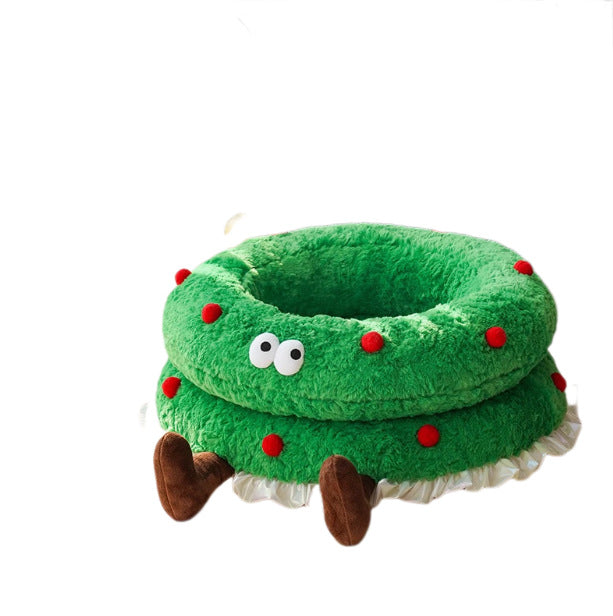 Fluffiger Frosch-Themen-Hundebett