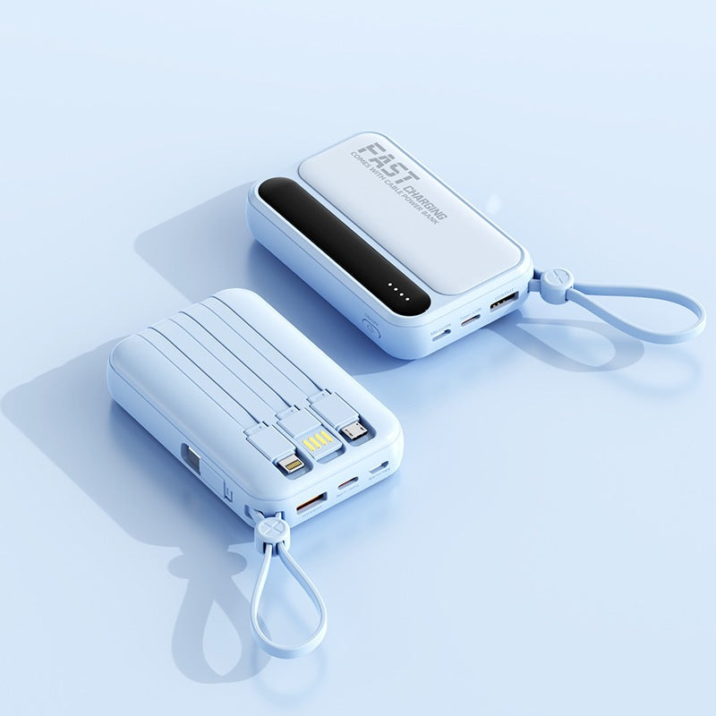 Tragbare Powerbank mit integrierten Schnellladeanschlüssen und multifunktionalem Kabel Brehn