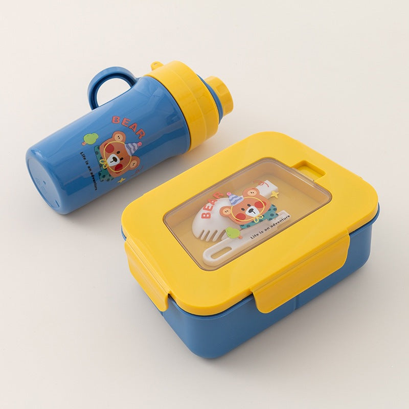 Spaß-Themen Bento Lunchbox mit integriertem Besteckset