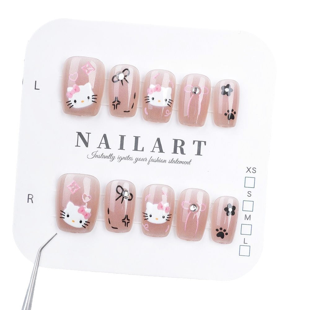 Verspieltes Charakter-Themen Press-On Nagel Set Brehn