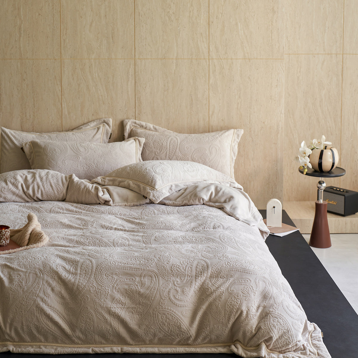 Gestepptes Paisley-Bettwäsche-Set aus Baumwollsatin mit Soft‑Touch‑Finish