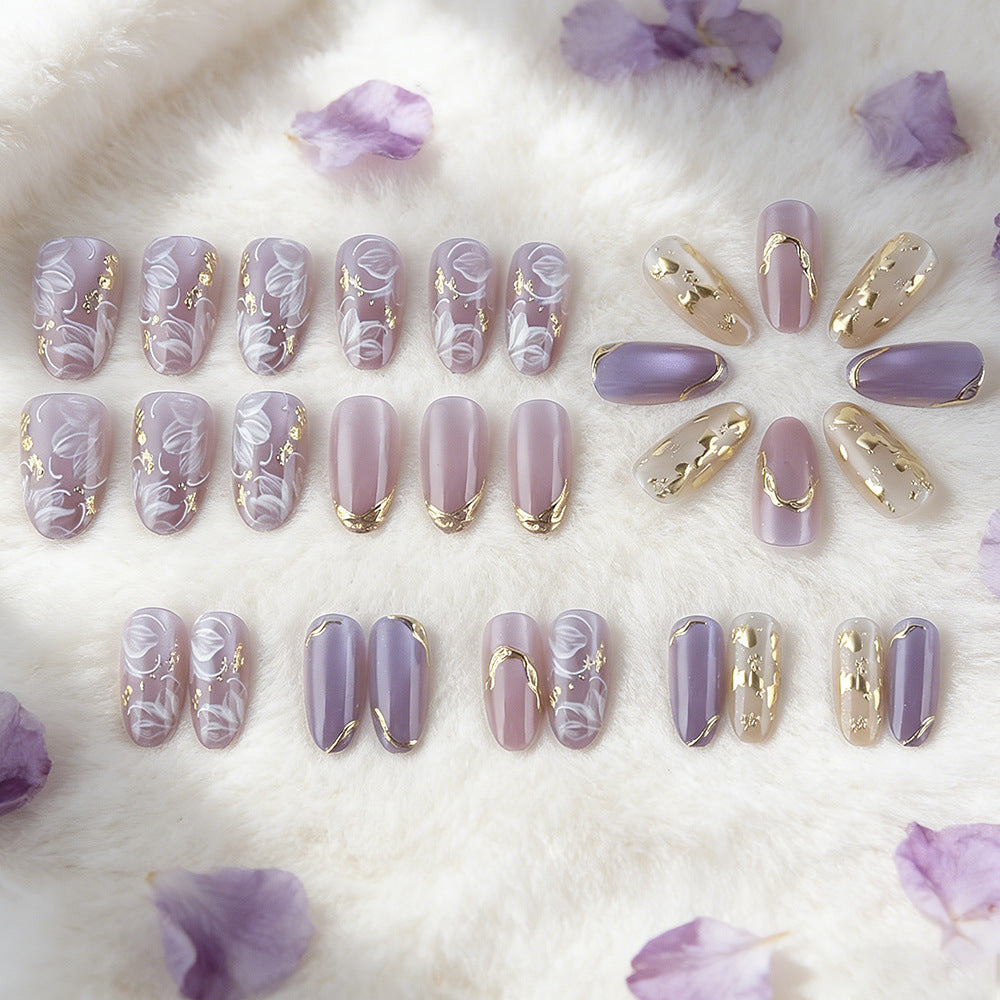 Deluxe Floral Press-On Nagelkunstset Brehn