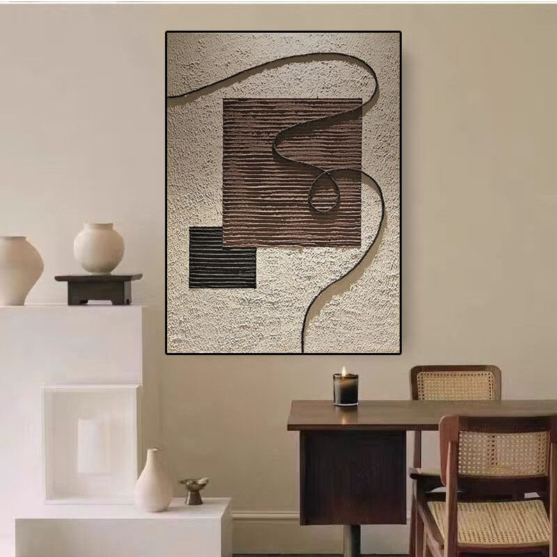 Texturiertes geometrisches Wandcanvas-Kunstwerk