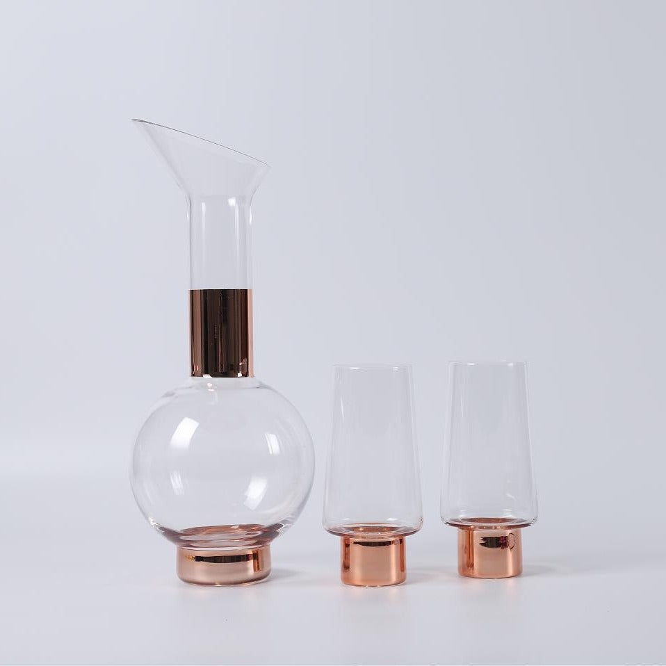 Moderne Glas Karaffe und Becher Set