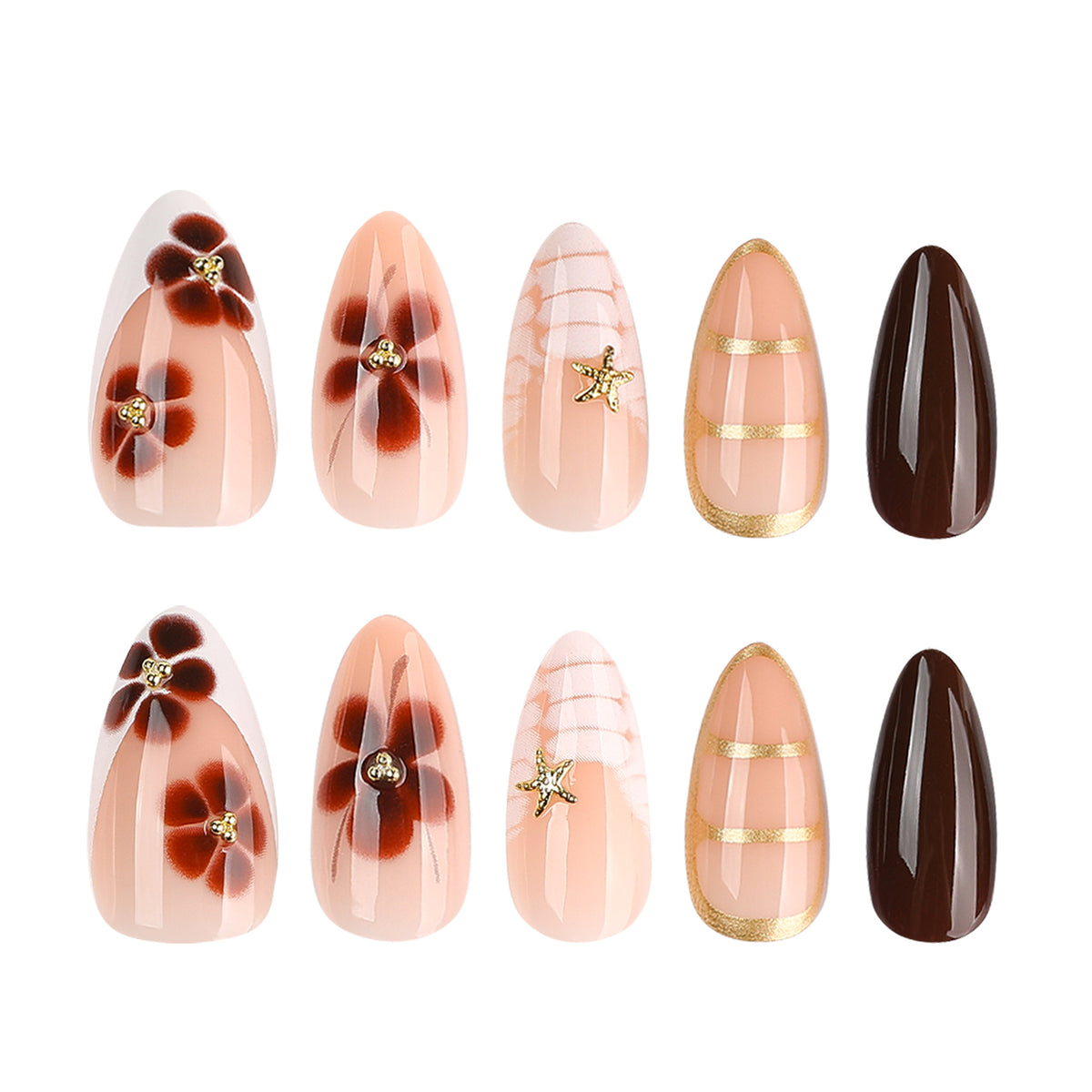 Kunstvolle Nagelkunst mit glamourösen Akzenten und eleganten Verzierungen Brehn