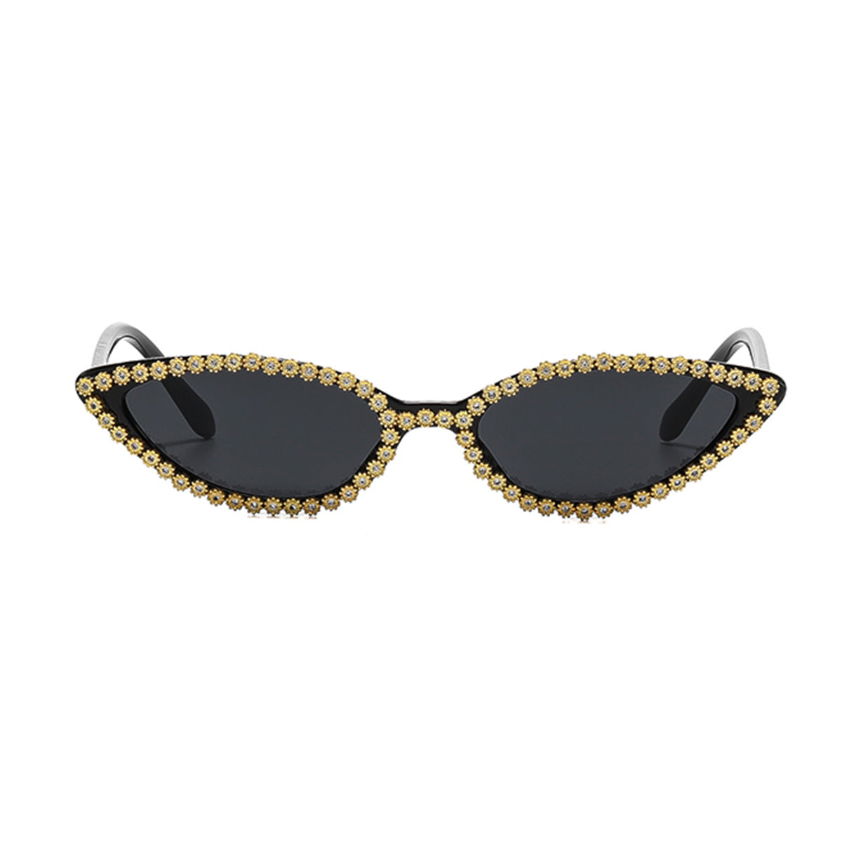 Damen Cat-Eye Sonnenbrille mit funkelndem Blütenbesatz Brehn