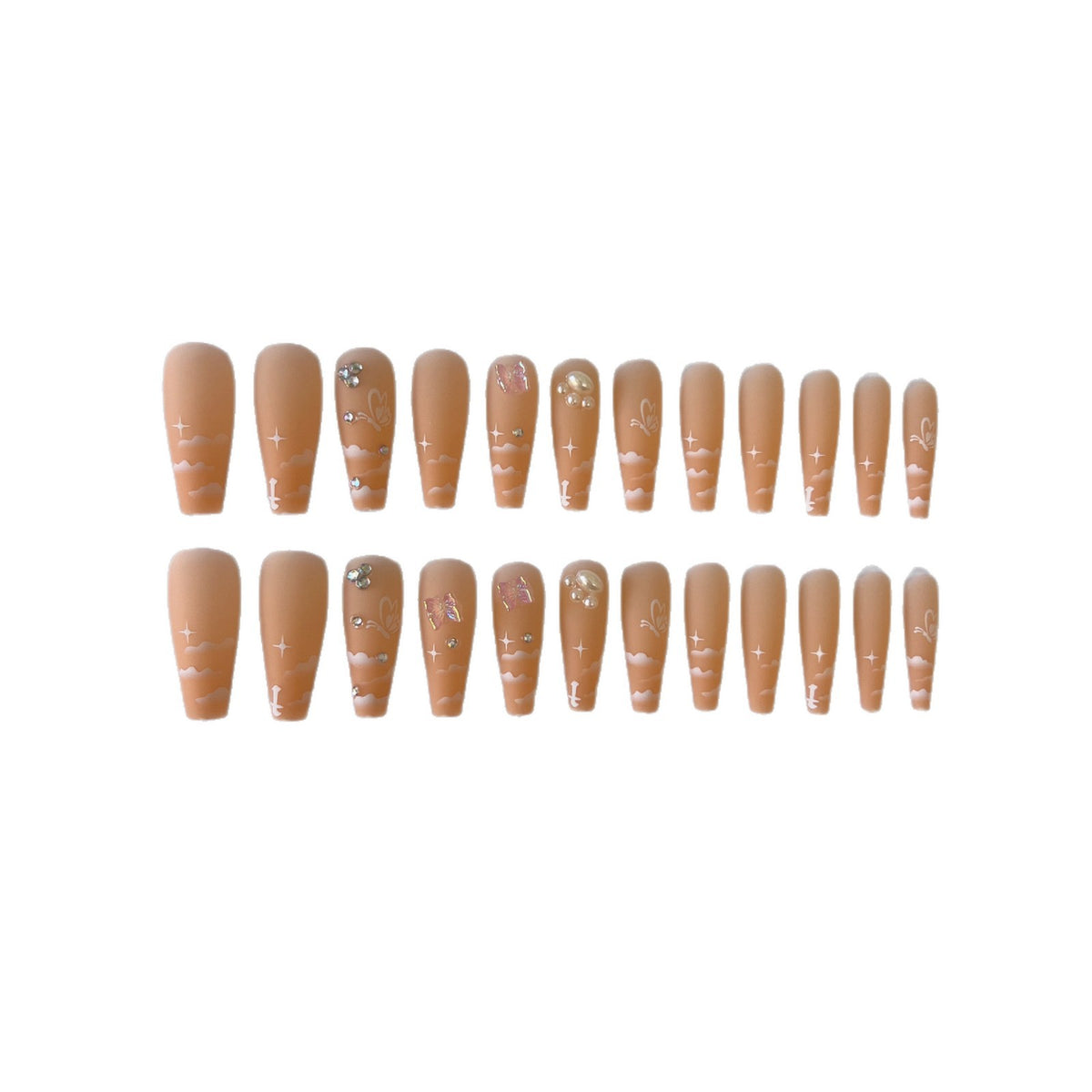 Dekoratives Langes Sarg Press-On Nail Set